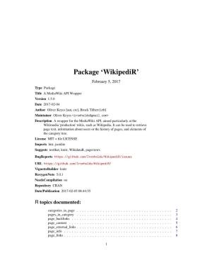 Package 'Wikipedir'
