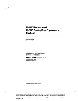 Nx587m Roaling Point Coprocessor Databook