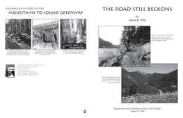 THE ROAD STILL BECKONS Mountains to Sound Greenway by James R