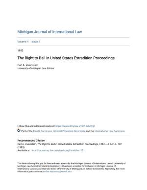The Right to Bail in United States Extradition Proceedings