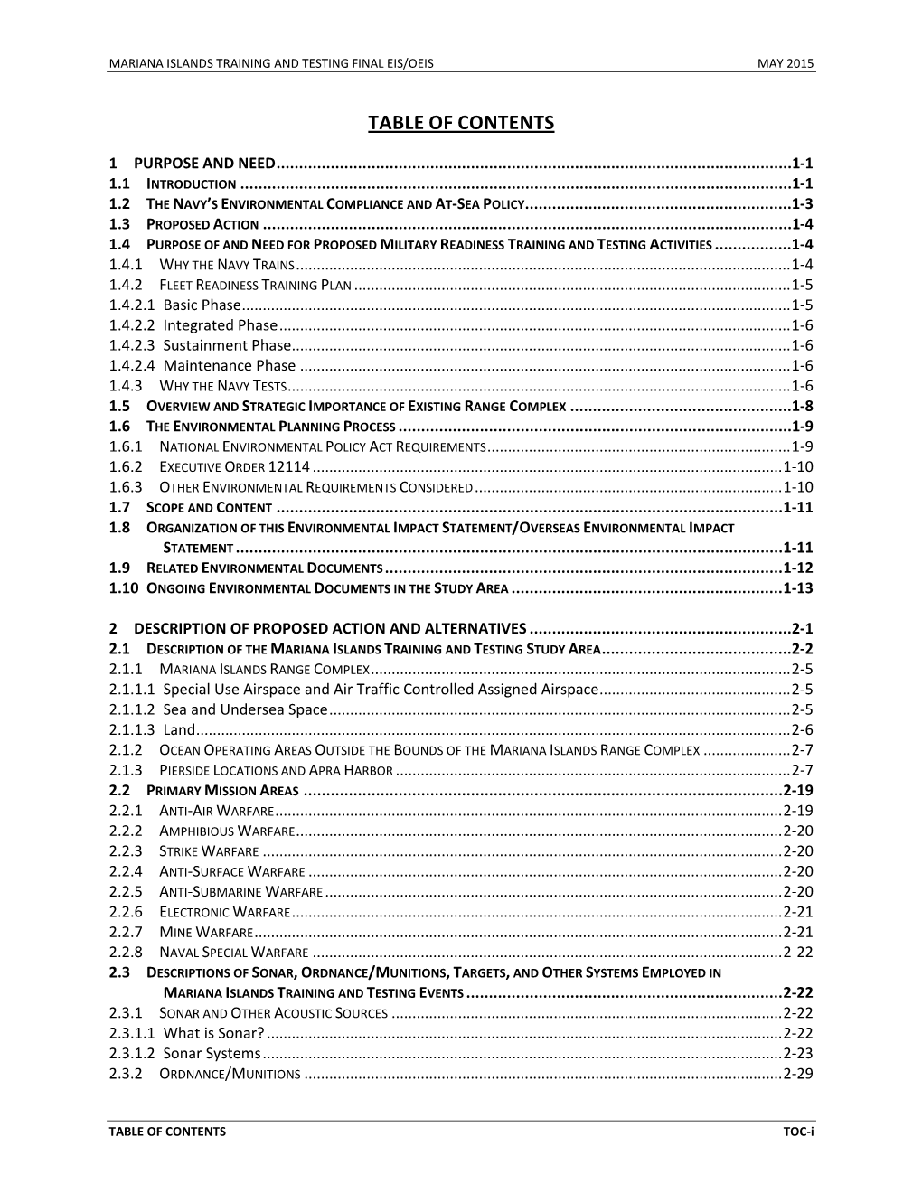 Table of Contents