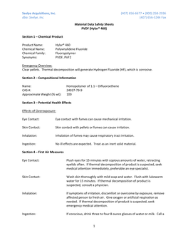 MSDS for Polyvinylidene Fluoride (PVDF)