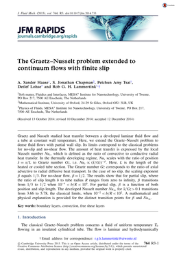 The Graetz–Nusselt Problem Extended to Continuum Flows With