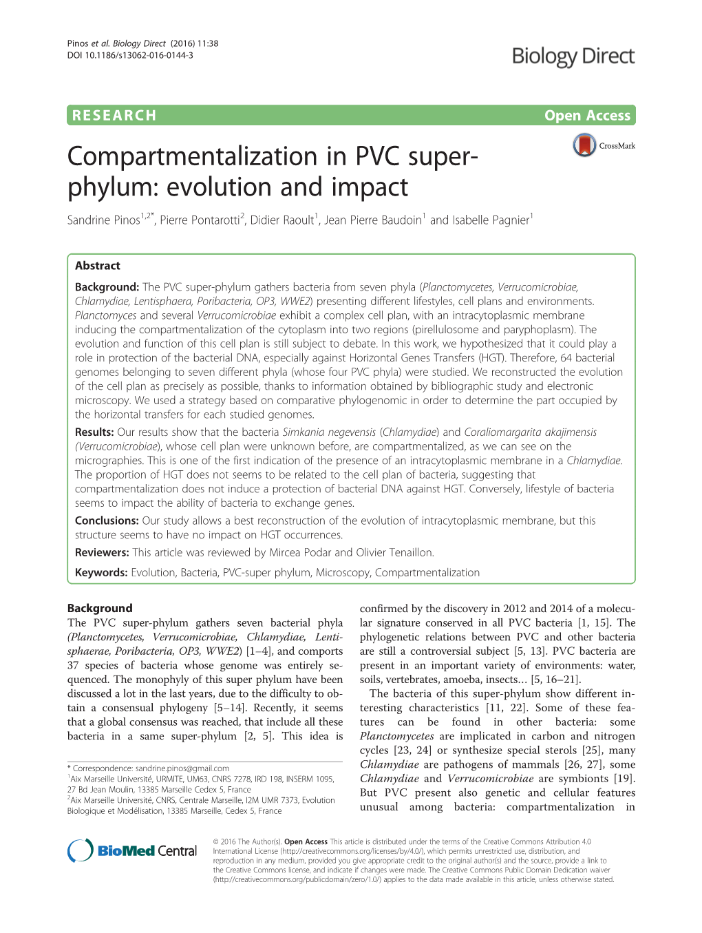 Compartmentalization in PVC Super-Phylum: Evolution and Impact