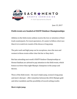 Field Events Are Loaded at USATF Outdoor Championships