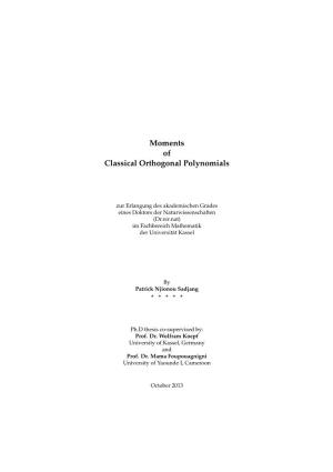 Moments of Classical Orthogonal Polynomials