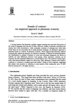 Sounds of Contrast: an Empirical Approach to Phonemic Iconicity