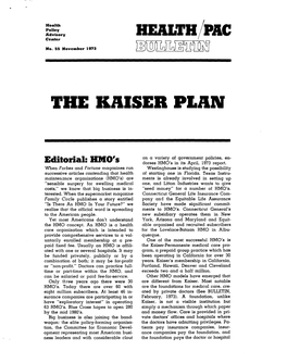 The Kaiser Plan