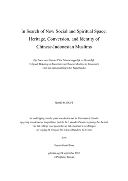 Heritage, Conversion, and Identity of Chinese-Indonesian Muslims