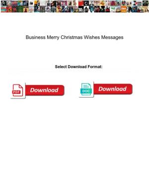 Business Merry Christmas Wishes Messages