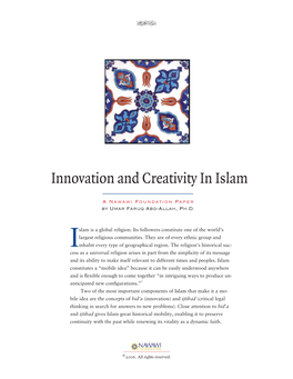 Innovation and Creativity in Islam
