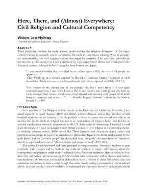 Civil Religion and Cultural Competency