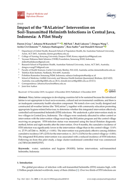 Intervention on Soil-Transmitted Helminth Infections in Central Java, Indonesia: a Pilot Study