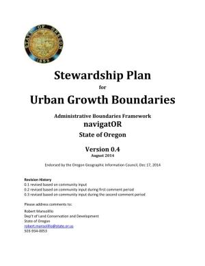 Stewardship Plan Urban Growth Boundaries