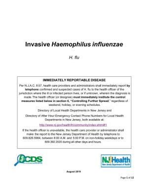 Invasive Haemophilus Influenzae