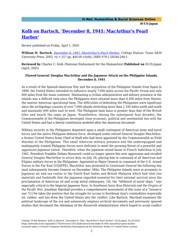'December 8, 1941: Macarthur's Pearl Harbor'