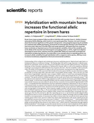 Hybridization with Mountain Hares Increases the Functional Allelic Repertoire in Brown Hares Jaakko L