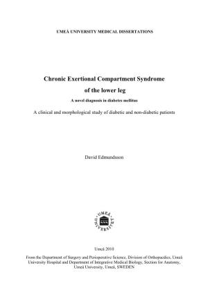Chronic Exertional Compartment Syndrome of the Lower Leg