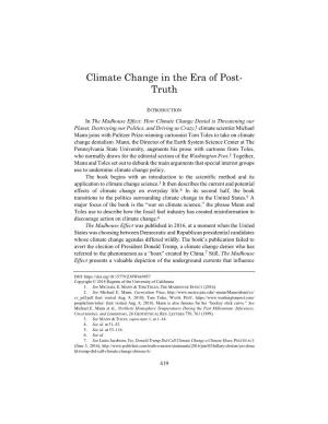 Climate Change in the Era of Post-Truth