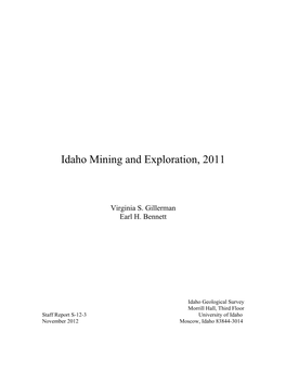Idaho Mining and Exploration, 2011