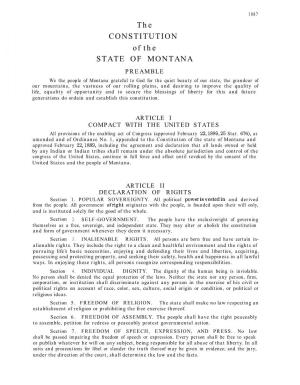 The CONSTITUTION of the STATE of MONTANA