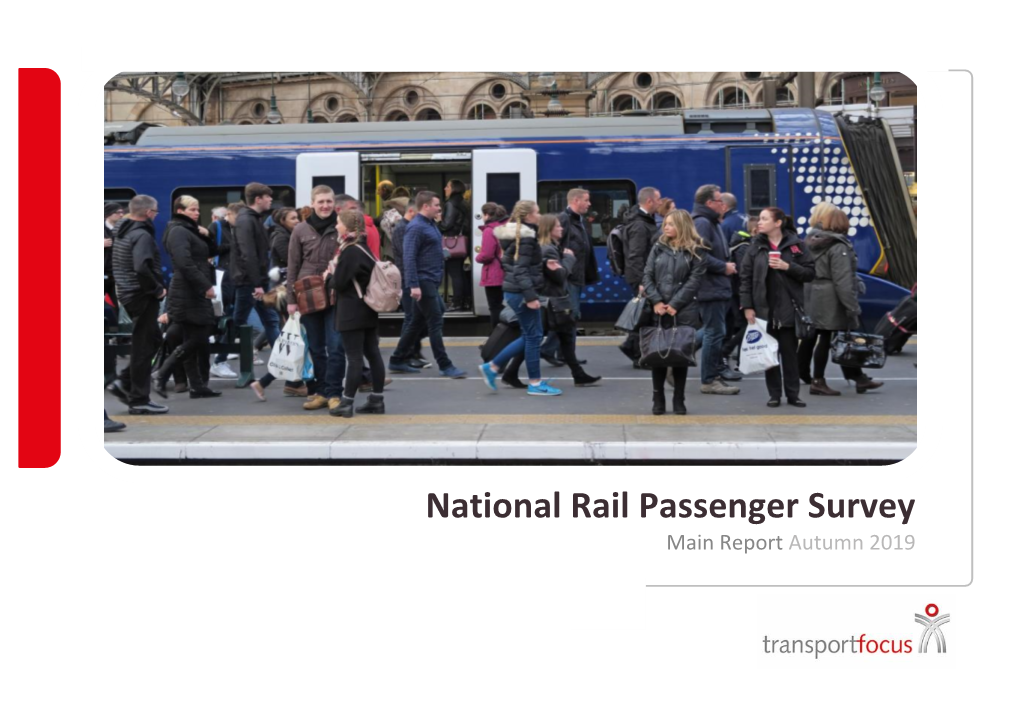 National Rail Passenger Survey Main Report Autumn 2019