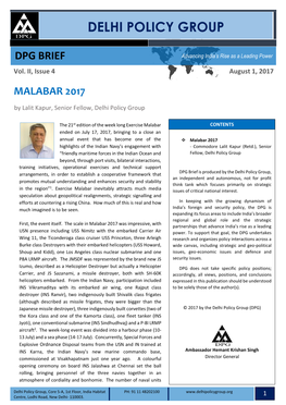 MALABAR 2017 by Lalit Kapur, Senior Fellow, Delhi Policy Group