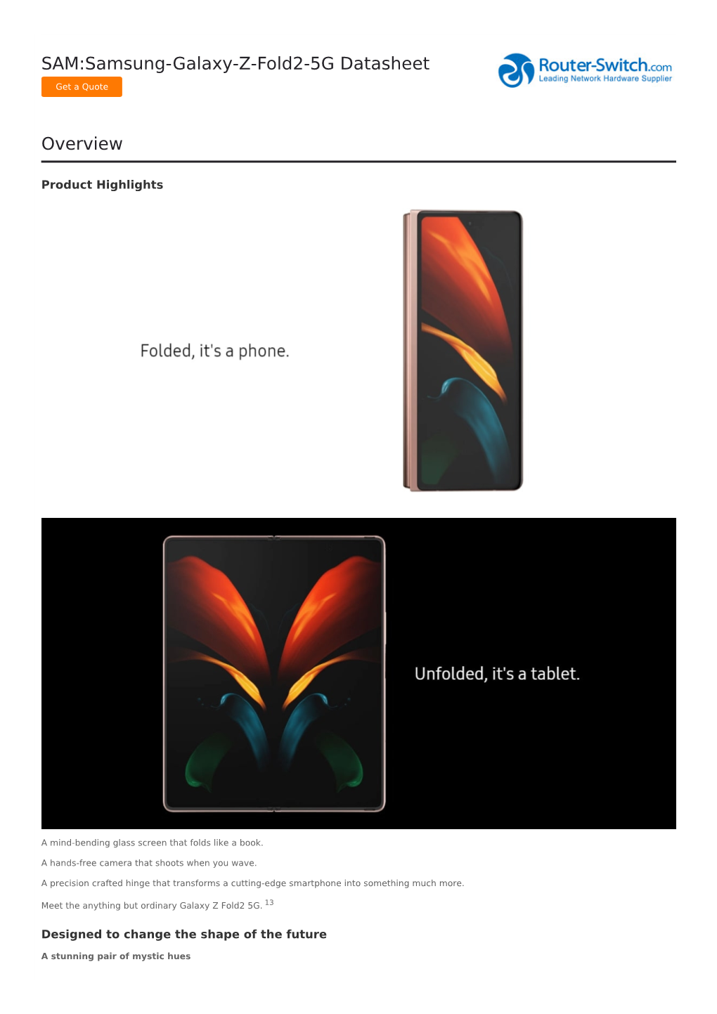 SAM:Samsung-Galaxy-Z-Fold2-5G Datasheet