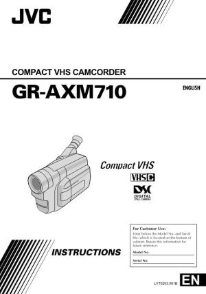 Compact Vhs Camcorder Gr-Axm710 English