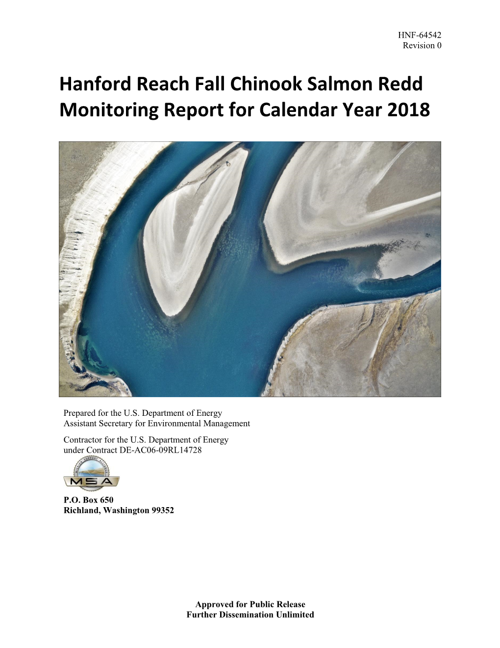 Hanford Reach Fall Chinook Salmon Redd Monitoring Report for Calendar Year 2018