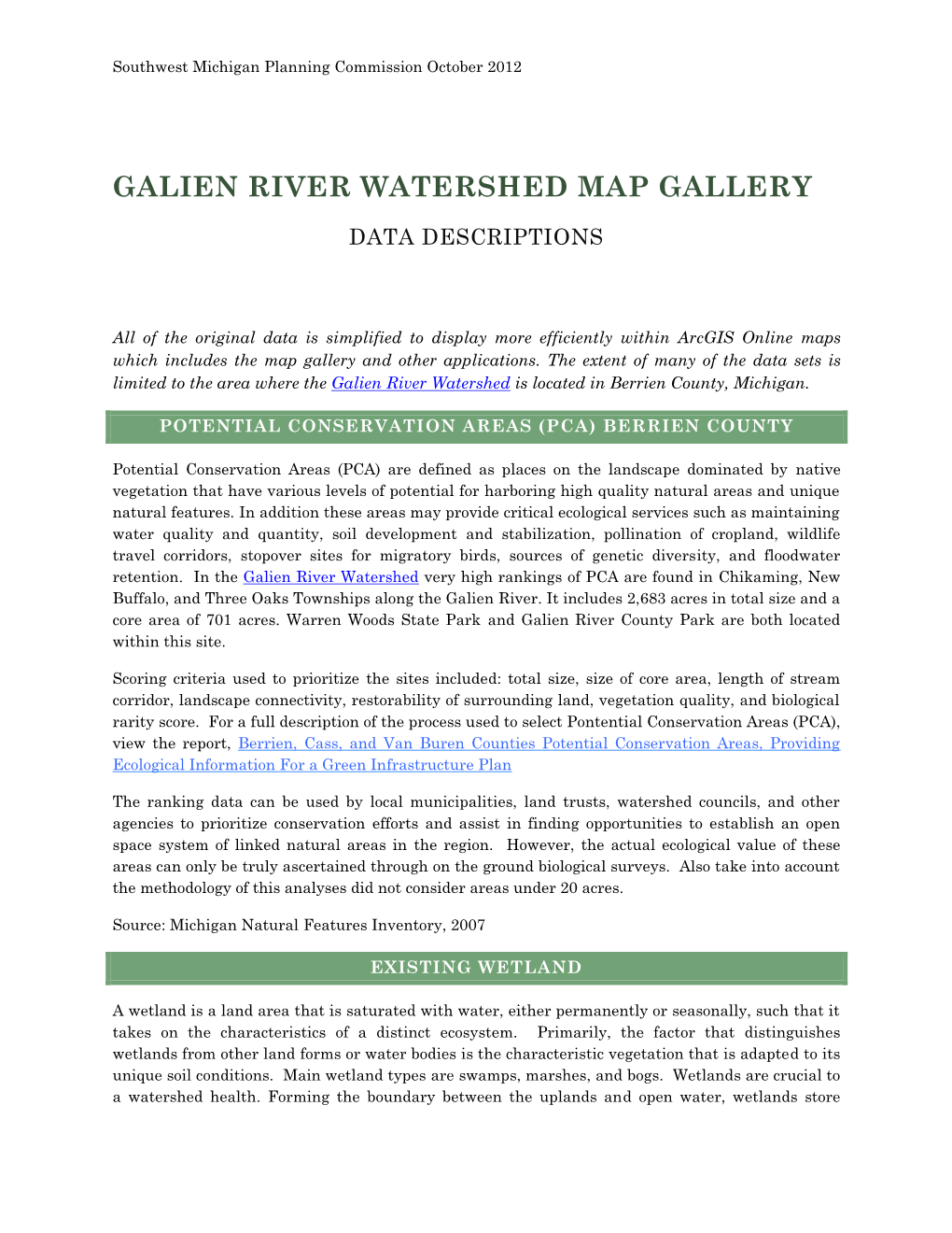 Galien River Watershed Map Gallery