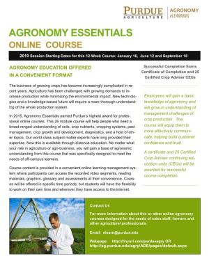 Agronomy Essentials Online Course
