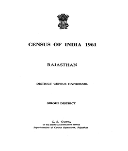 District Census Handbook, Sirohi, Rajasthan