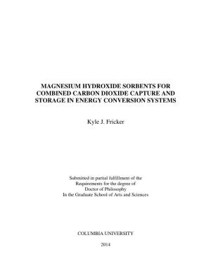 Magnesium Hydroxide Sorbents for Combined Carbon Dioxide Capture and Storage in Energy Conversion Systems