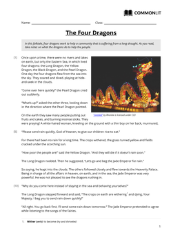 Commonlit | the Four Dragons