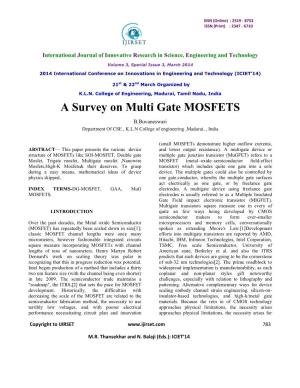 A Survey on Multi Gate MOSFETS