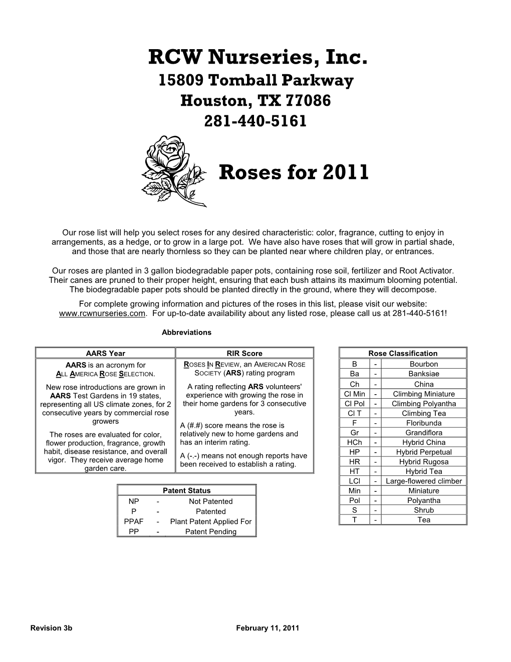 3 RCW-2011-Rose-List-Rev3b