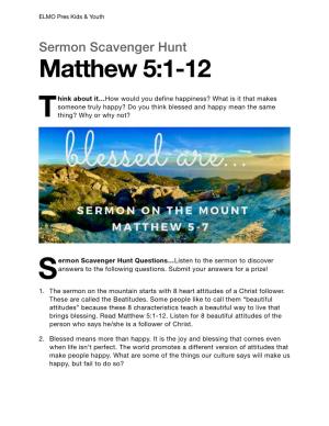 Matthew 5 the Beatitudes