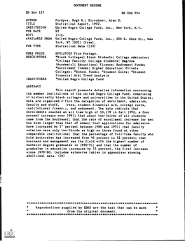 Statistical Report, 1992. INSTITUTION United Negro College Fund, Inc., New York, N.Y