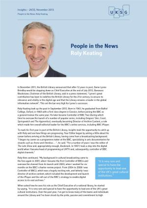 People in the News Roly Keating