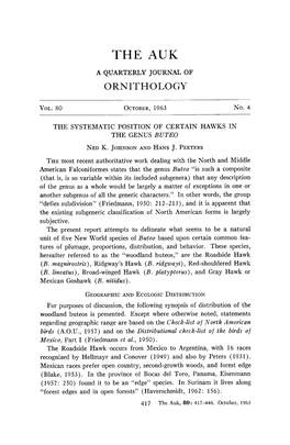 The Systematic Position of Certain Hawks in the Genus Buteo