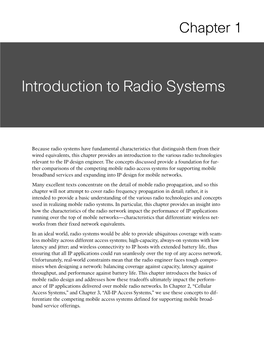 Introduction to Radio Systems