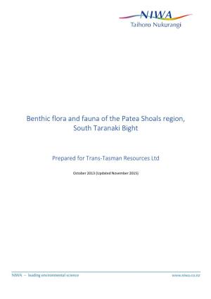Benthic Flora and Fauna of the Patea Shoals Region, South Taranaki Bight