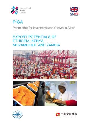 PIGA Export Potentials of Ethiopia, Kenya, Mozambique and Zambia
