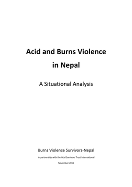 Acid and Burns Violence in Nepal