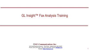 GL Insight™ Fax Analysis Training