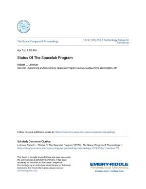 Status of the Spacelab Program