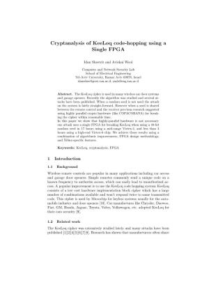 Cryptanalysis of Keeloq Code-Hopping Using a Single FPGA