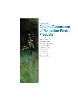 Cultural Dimensions of Nontimber Forest Products