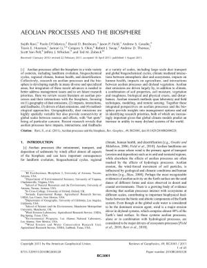 Aeolian Processes and the Biosphere